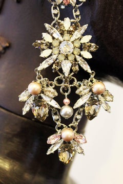 Very Large Statement Swarovski Crystal earrings by VICKISARGE