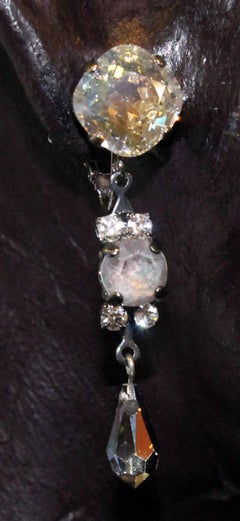 Clear Swarovski Crystal Drop Earrings