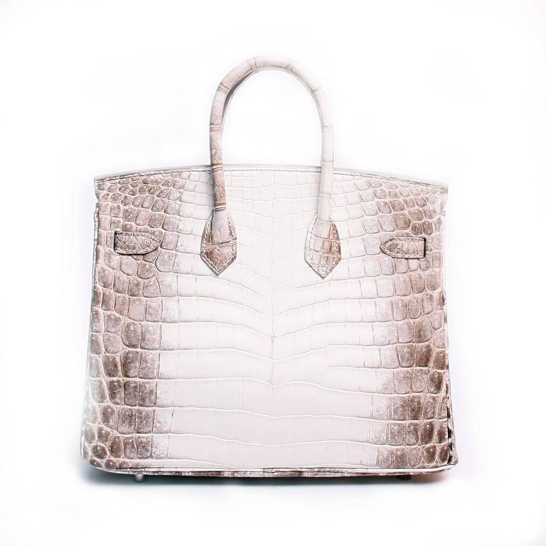 Hermes 30cm Matte White Himalayan Nilo Crocodile Birkin Bag with, Lot  #58135