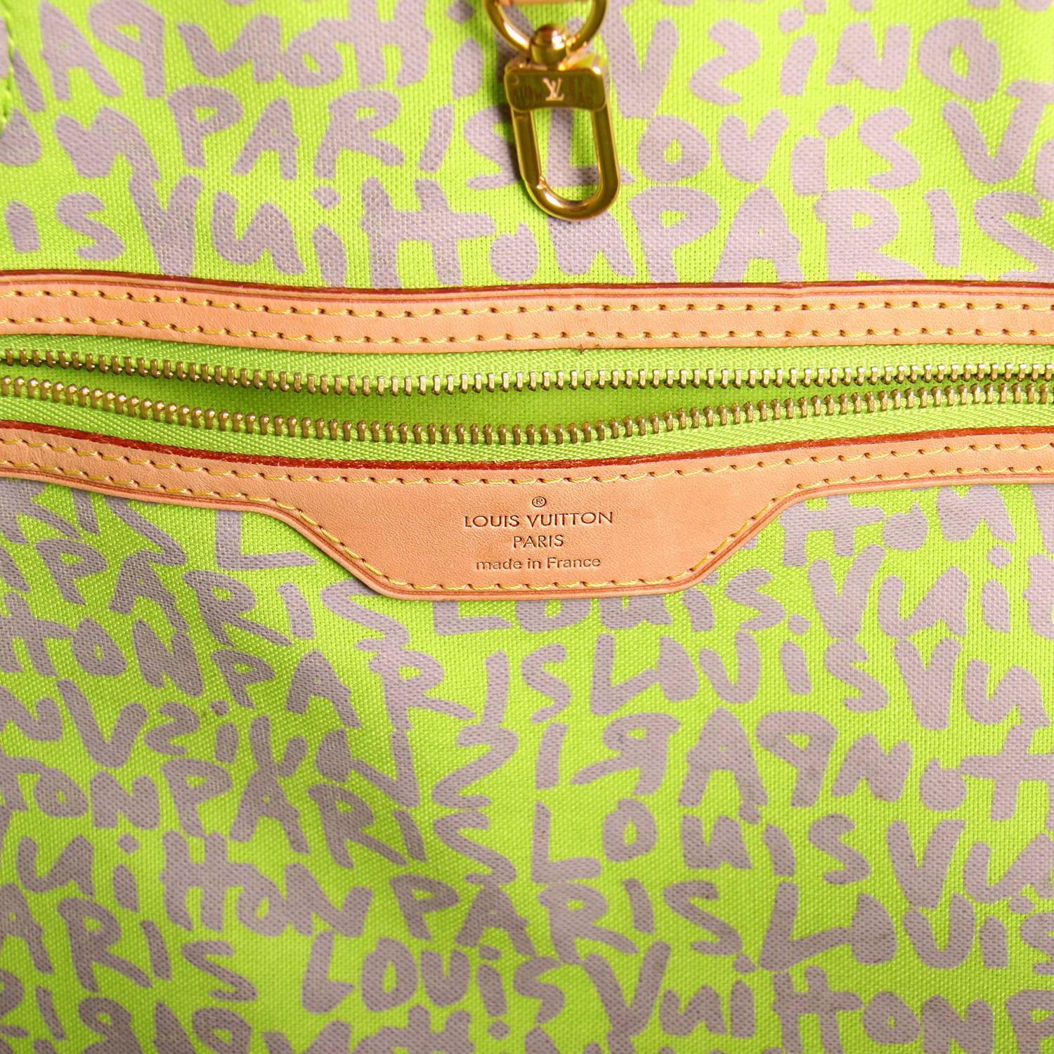 Yellow Louis Vuitton Stephen Sprouse Monogram Green Graffiti Neverfull GM Tote