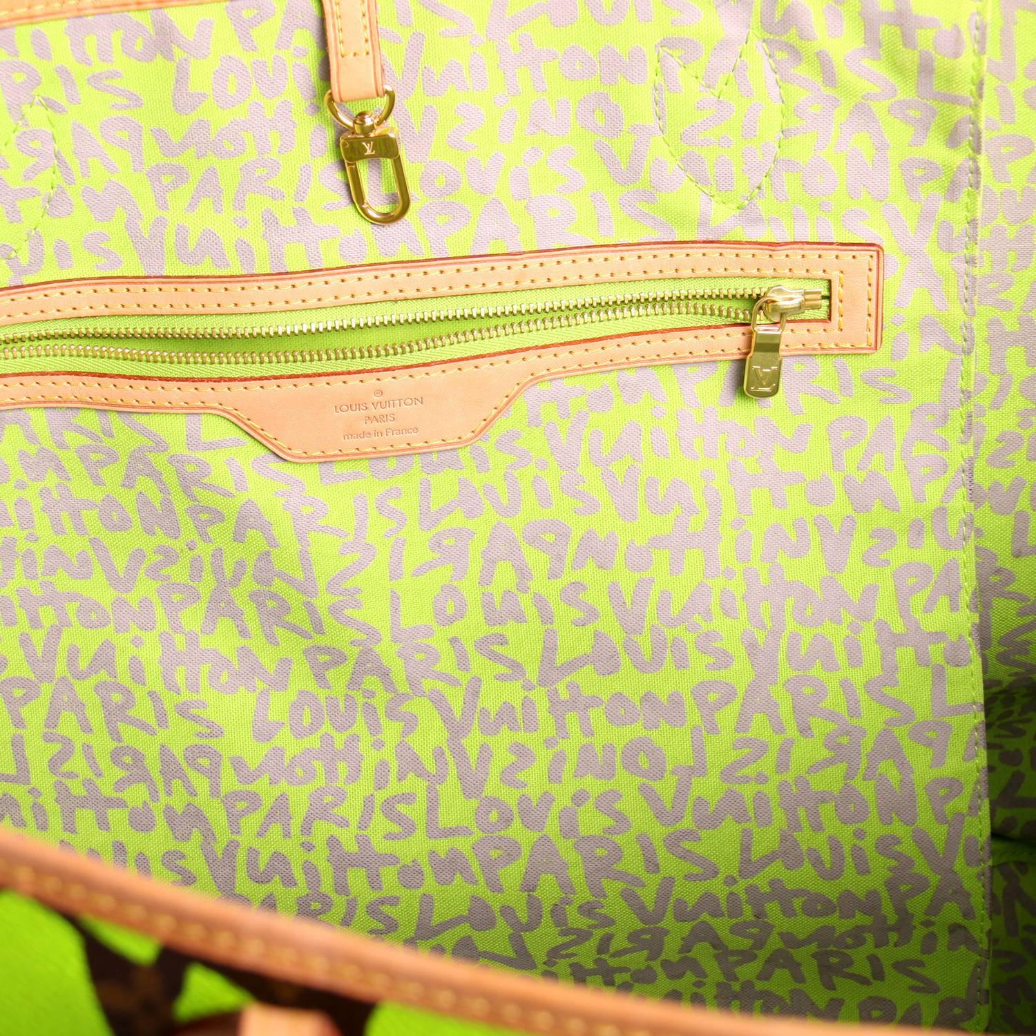 louis vuitton green graffiti bag