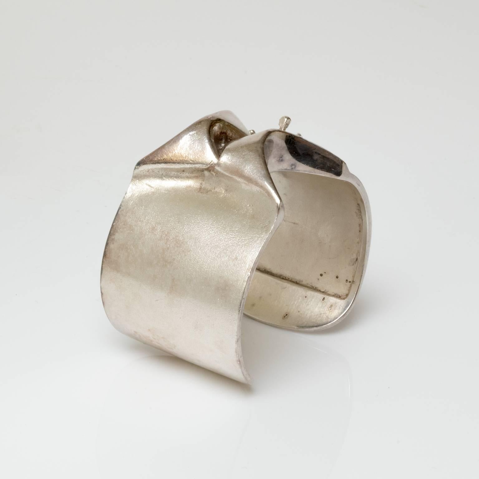 Patinated Sterling silver bracelet designed by the great Bjorn Weckstrom for Lapponia, Finland