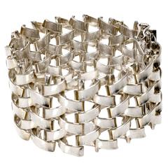 Scandinavian Modern Silver LInk Bracelet Jo Ans, Koping Sweden 1972