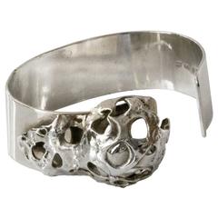 Mid-century Modern Silver bracelet with crystal Peter Von Post, 1971, Stockholm 9