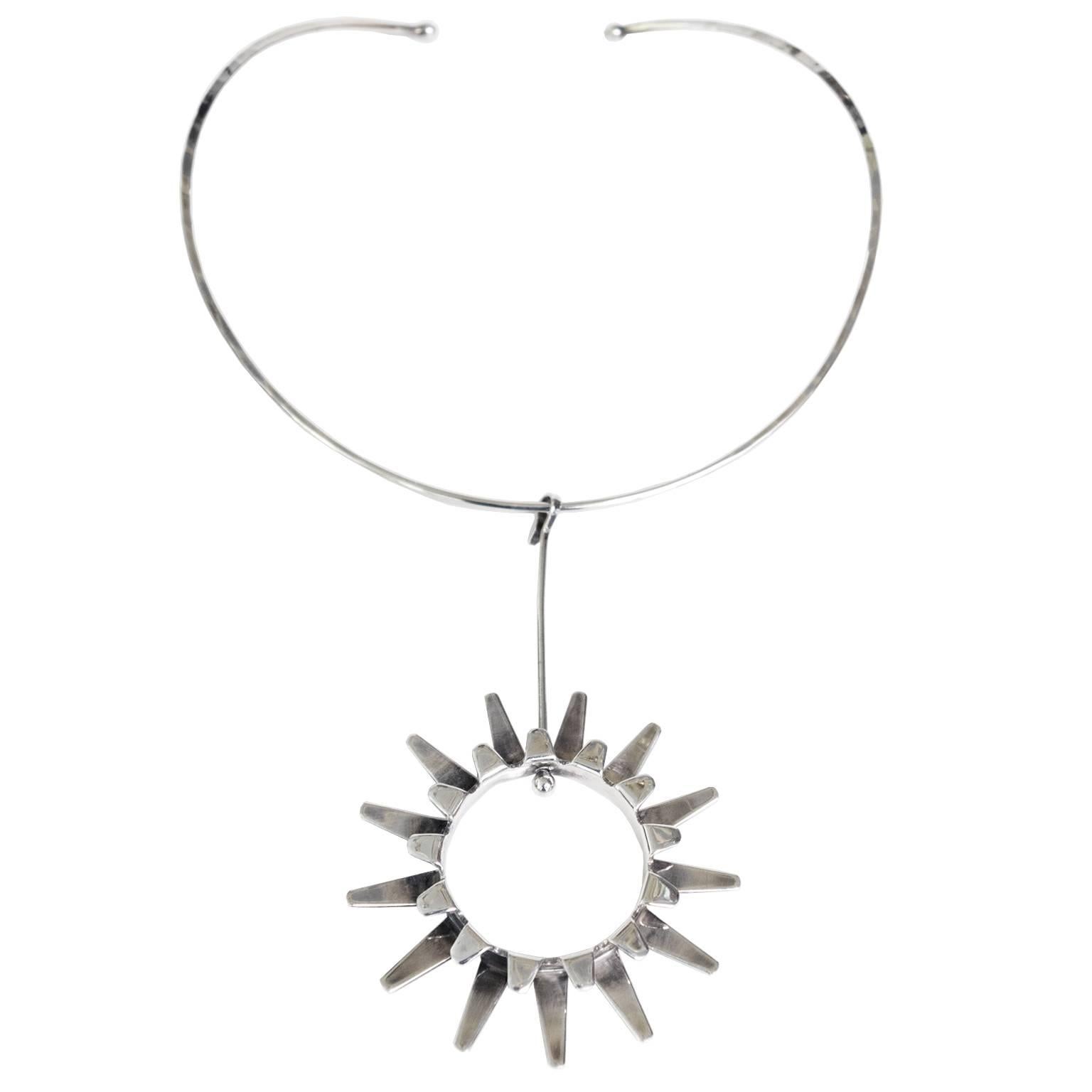 Scandinavian Modern Silver necklace by Tone Vigeland Norway Designs Plus Studios