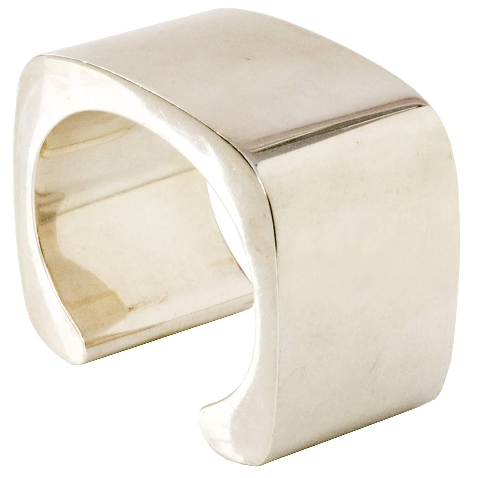 Sterling silver cuff bracelet by Pekka Piekainen, Finland.