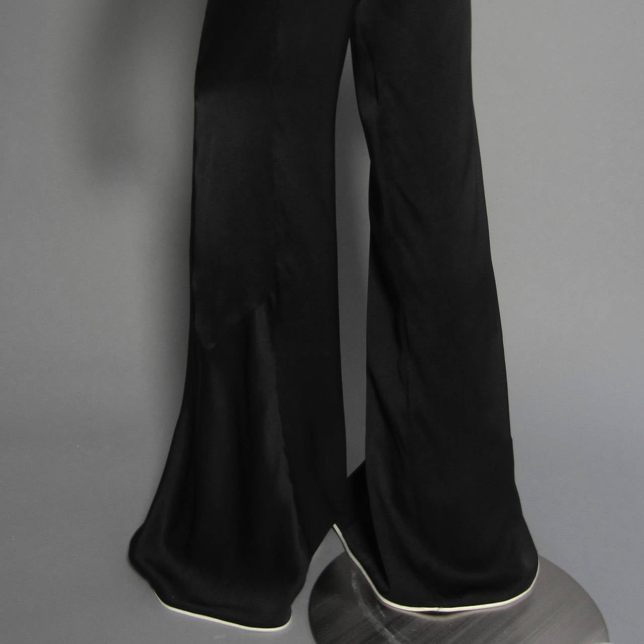CHANEL Silk Bell Bottom Pants In Excellent Condition In New York, NY