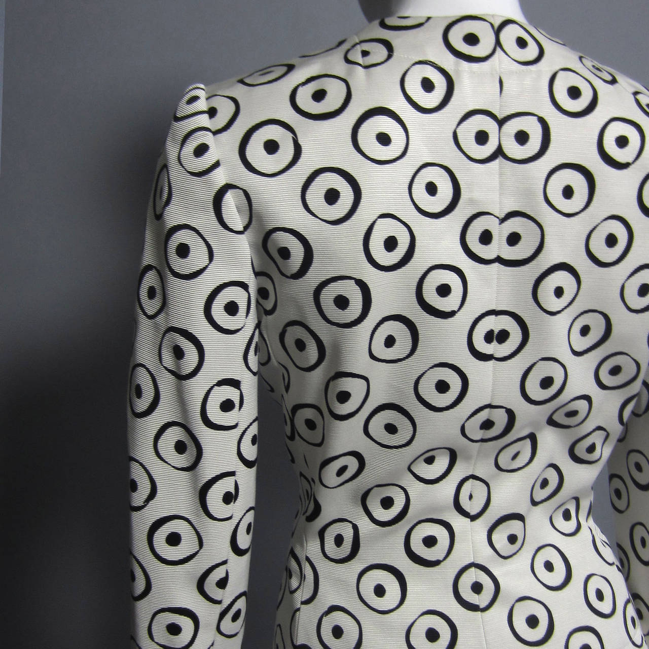 Women's GIVENCHY Nouvelle Boutique Black & White Graphic Print Skirt Suit For Sale
