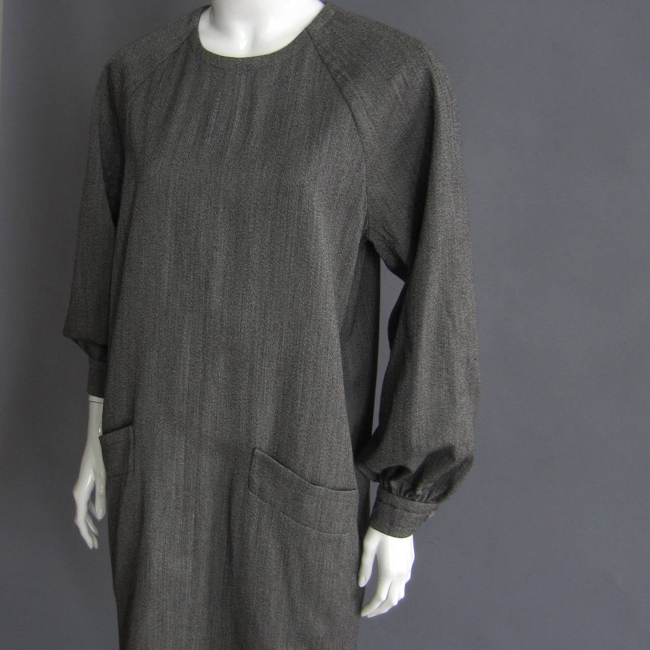 Black GIVENCHY Wool Shift Dress with Pocket Detail For Sale