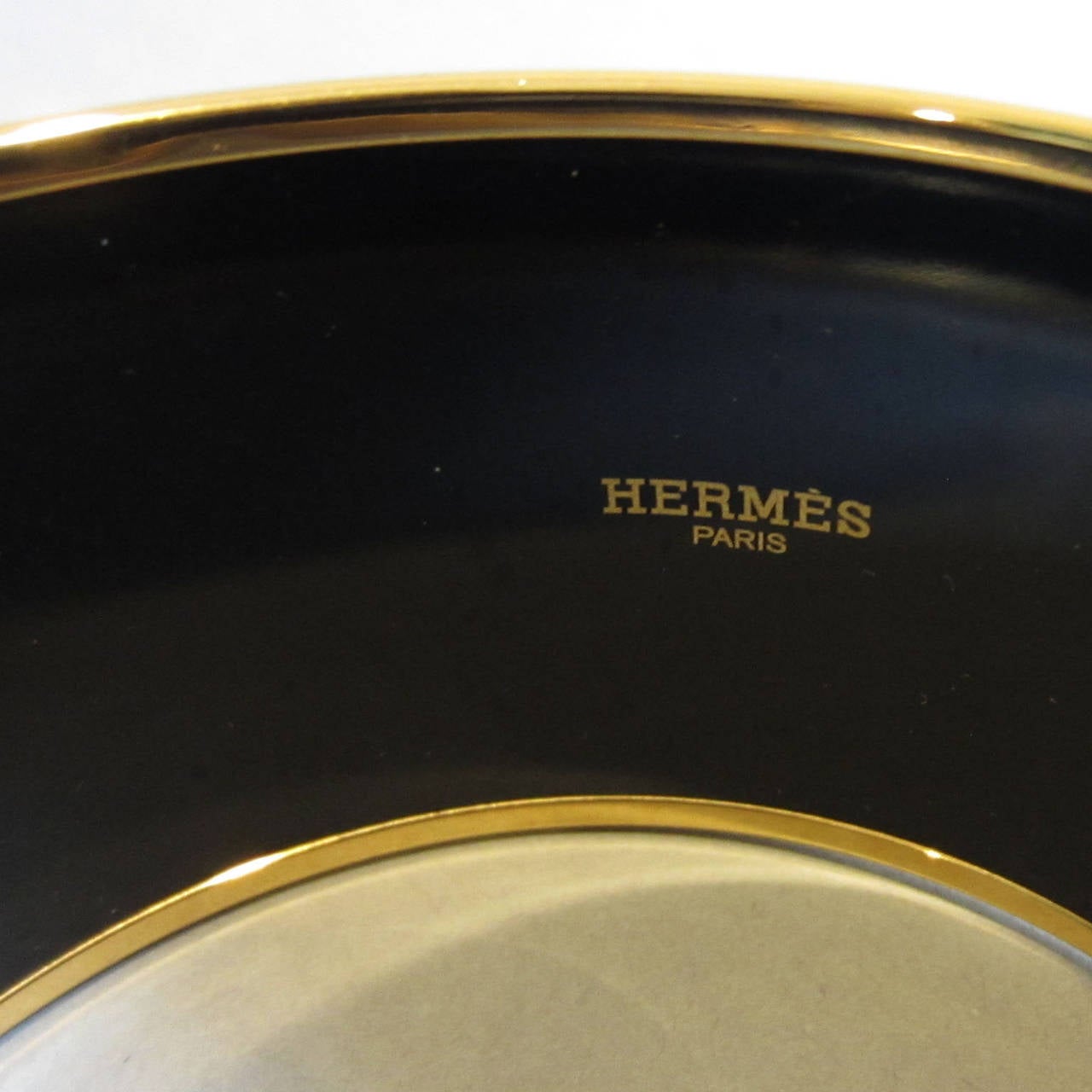 HERMES Enamel Print Cuff Bangle Bracelet 1