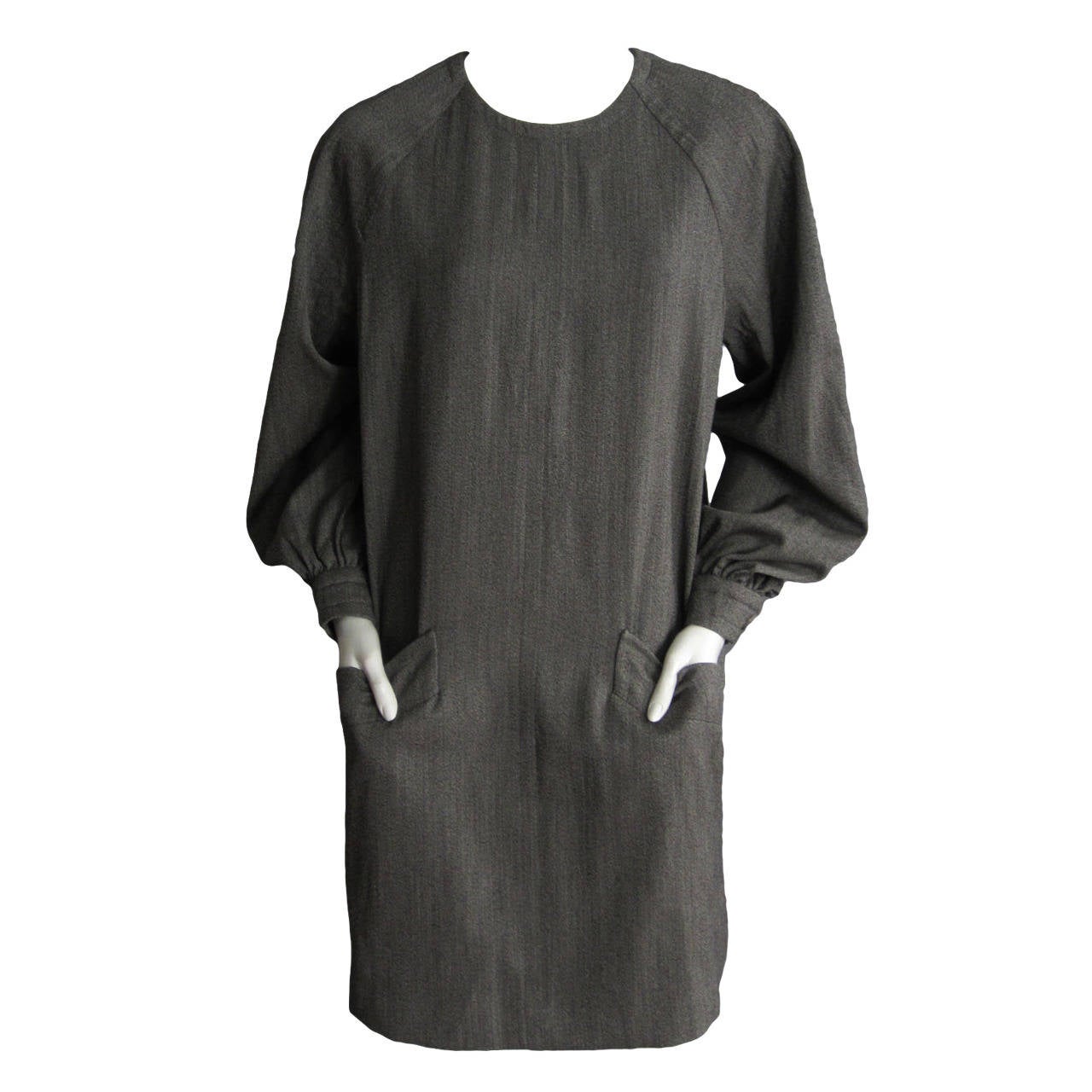 GIVENCHY Wool Shift Dress with Pocket Detail For Sale