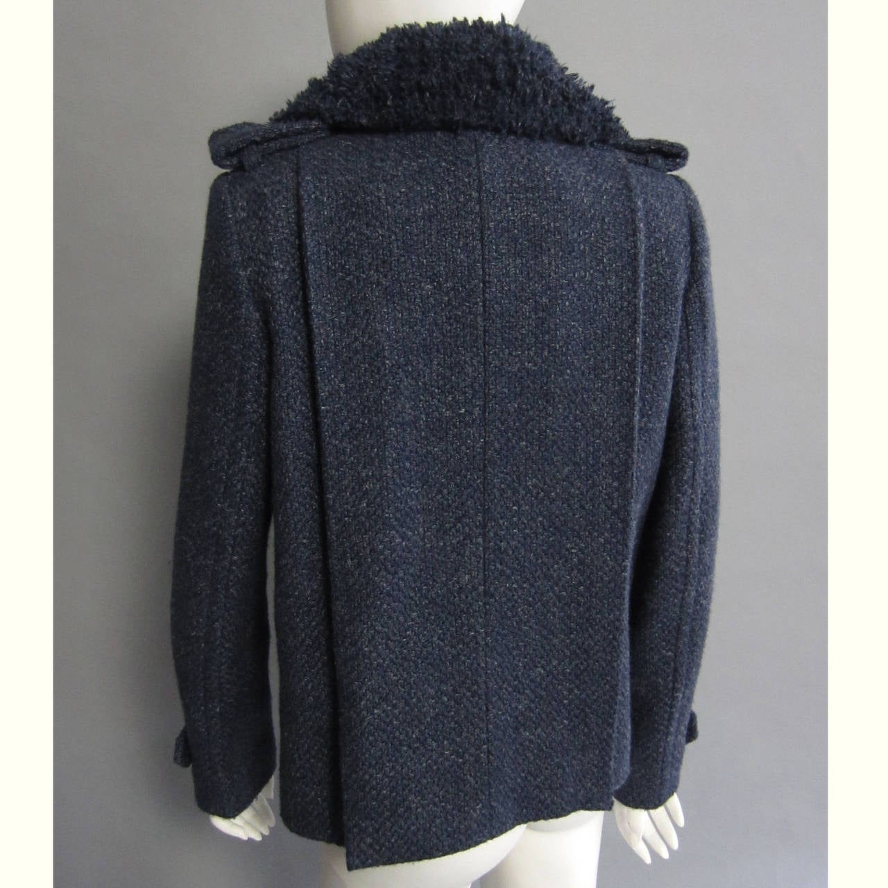 CHANEL Navy Tweed Wool Jacket 3