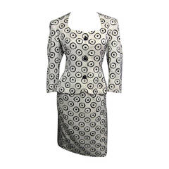 GIVENCHY Nouvelle Boutique Black & White Graphic Print Skirt Suit