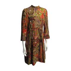 1970s PAULINE TRIGERE Printed Shift Dress