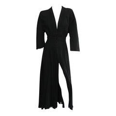 THIERRY MUGLER Black Maxi Dress with Corset Waist