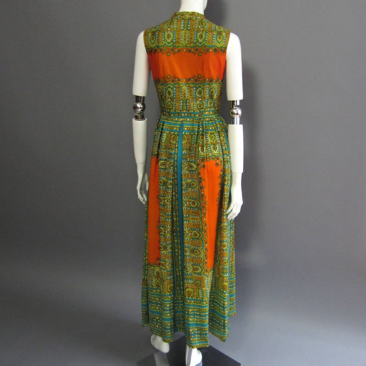 1970s TONI TODD Printed Boho Maxi Dress In Excellent Condition For Sale In New York, NY