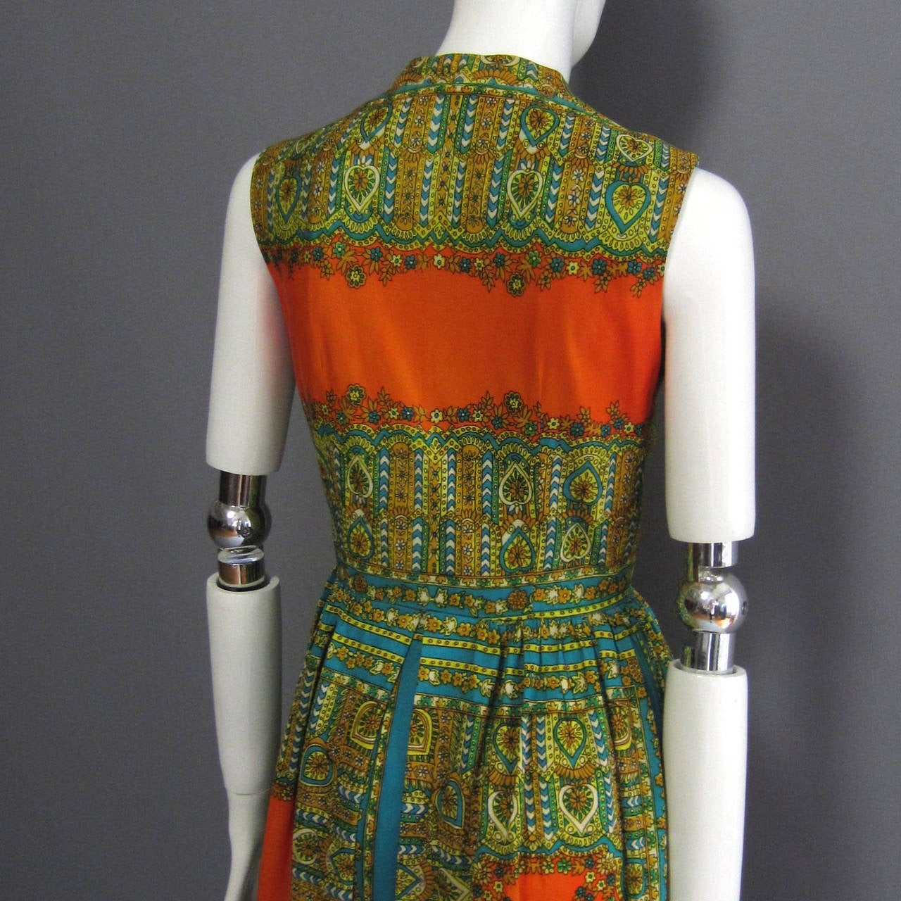 1970s TONI TODD Printed Boho Maxi Dress For Sale 1