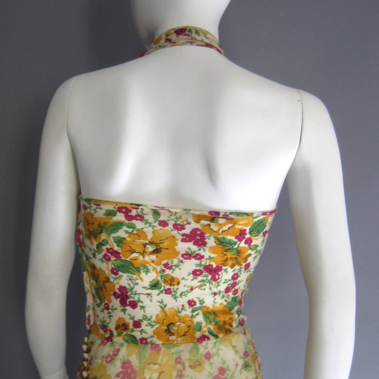 JOHN GALLIANO for CHRISTIAN DIOR Floral Cashmere and Chiffon Bias Gown 2