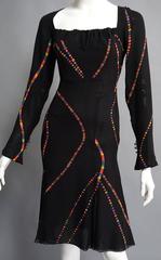 GIANNI VERSACE Printed Silk Fit & Flare Cocktail Dress