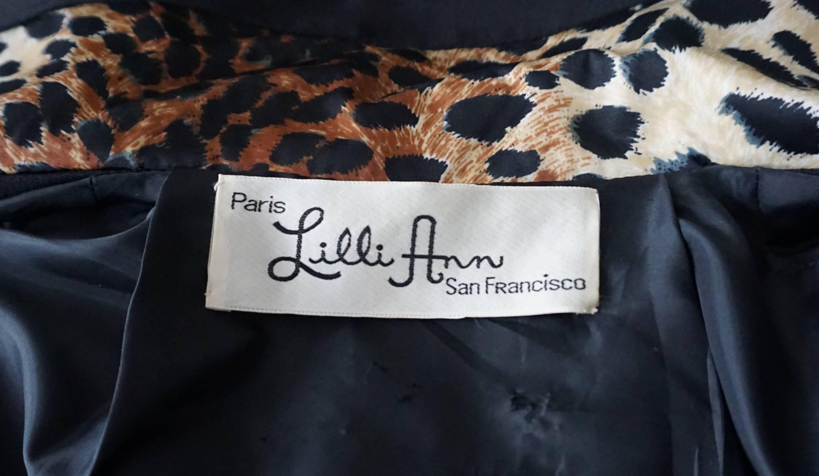 LILLI ANNE Silk Leopard Print Coat with Black Trim 6