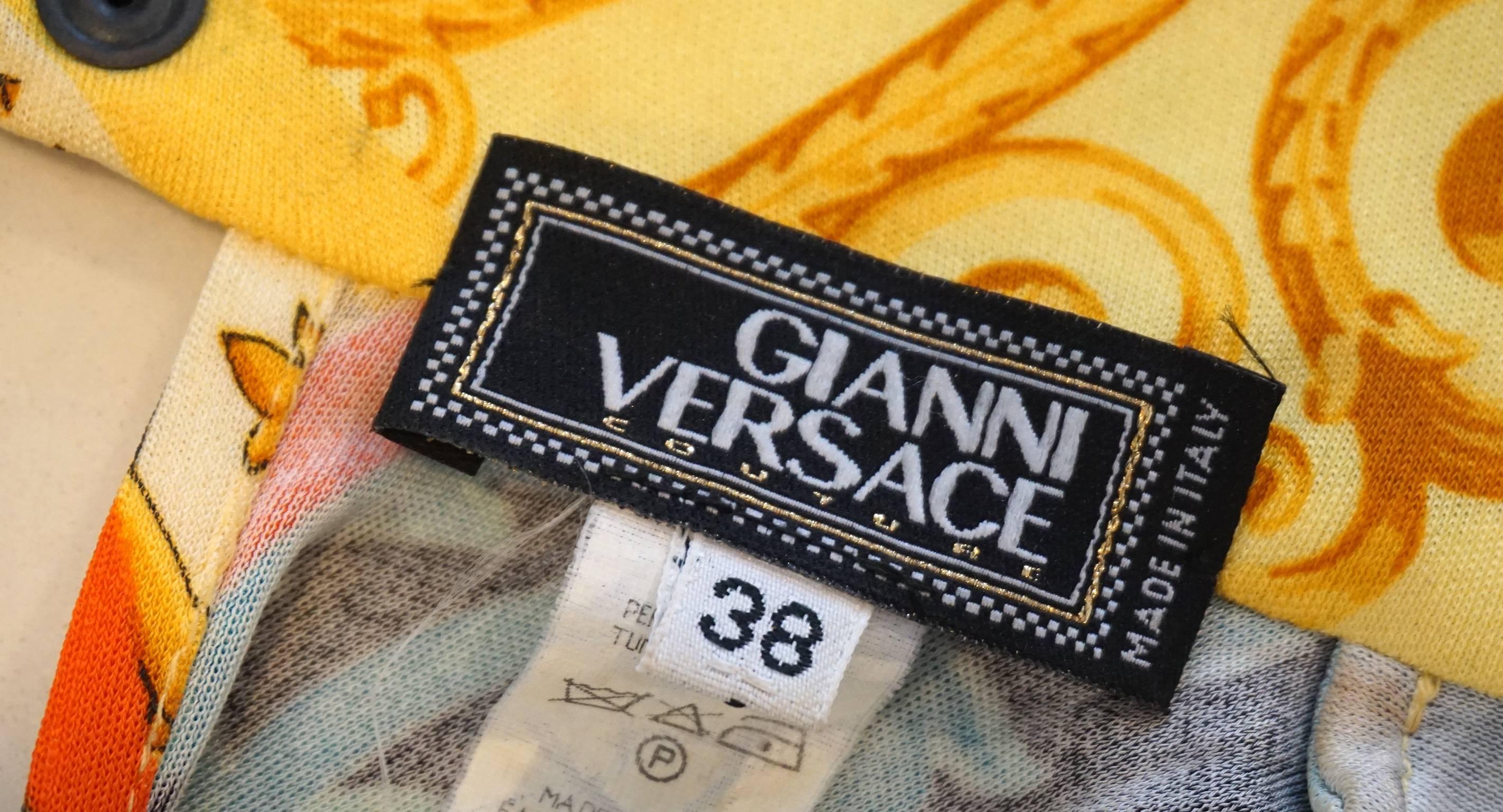 GIANNI VERSACE Print Jersey Dress with Side Snap Detail 1