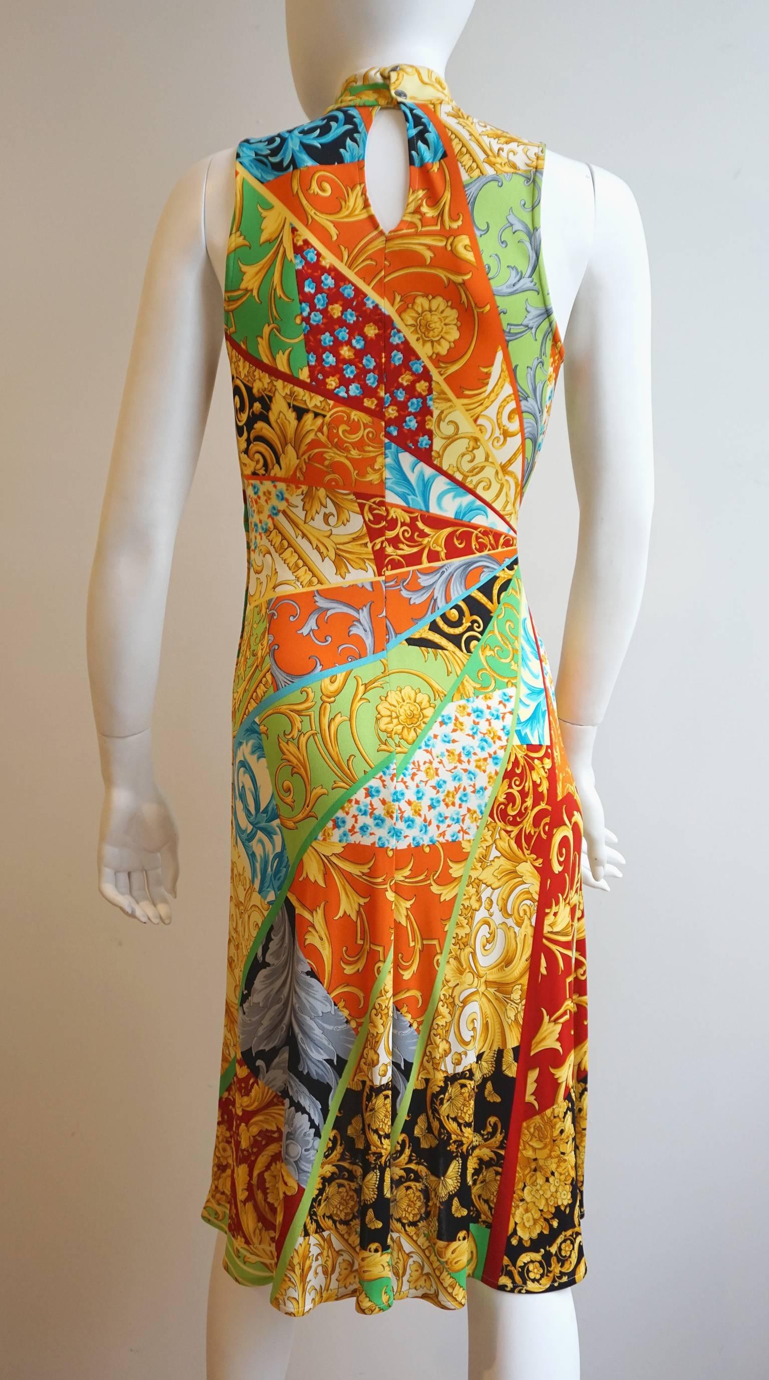 GIANNI VERSACE Print Jersey Dress with Side Snap Detail 2