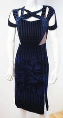 PETER PILOTTO Velvet Corset Dress with Strap Details