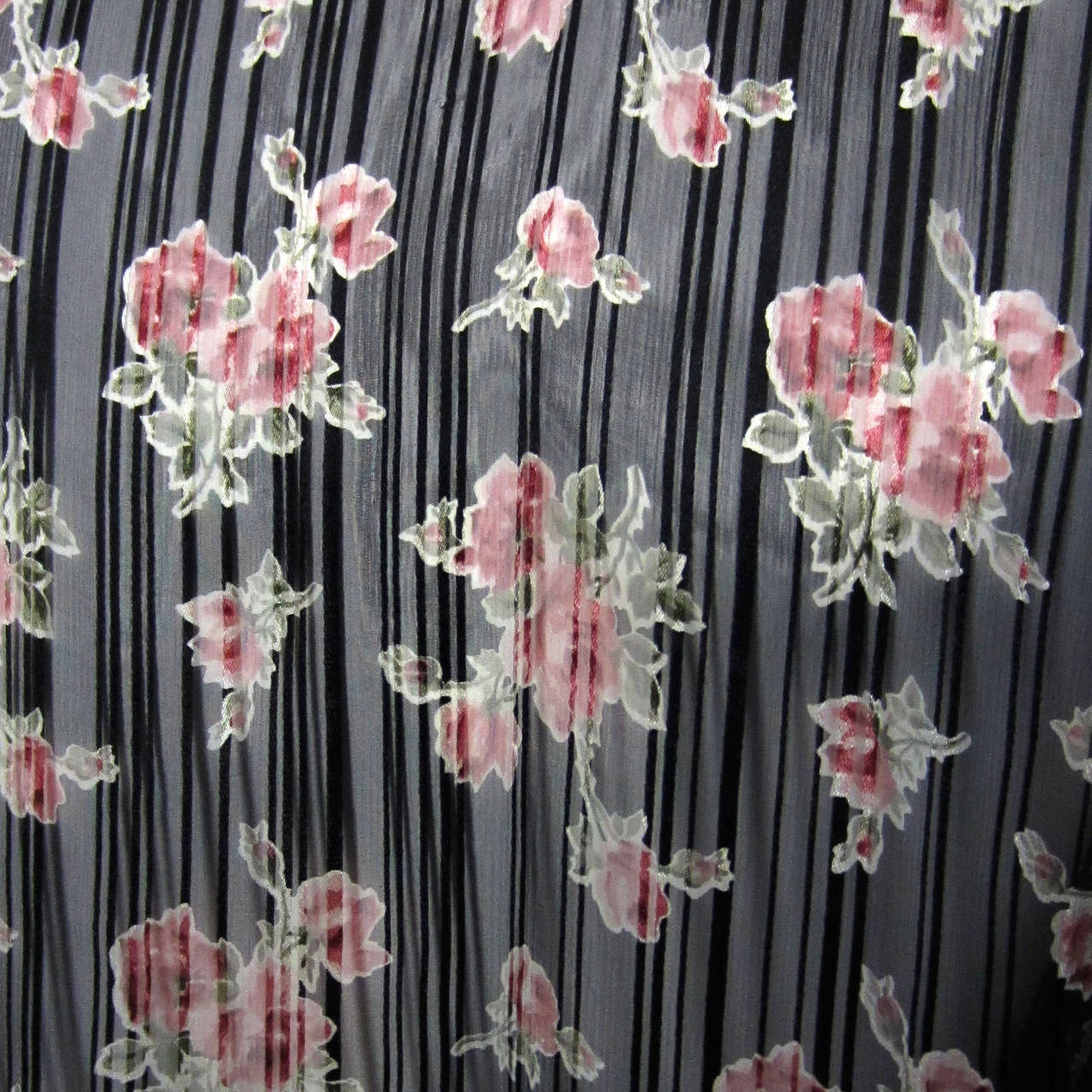 Black EMANUEL UNGARO Silk Floral Print Blouse For Sale