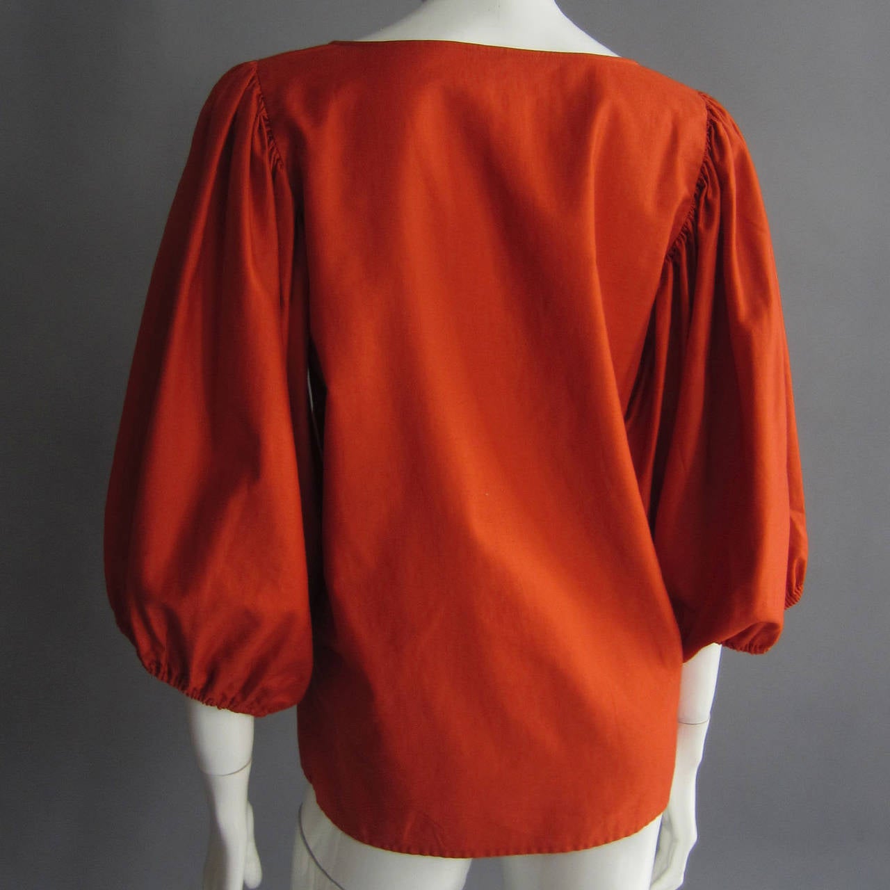 YVES SAINT LAURENT Orange Peasant Blouse 1