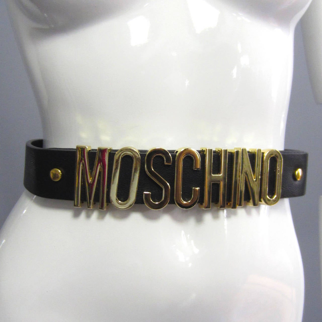 MOSCHINO Leather Logo 3 piece Belt, Choker and Harness 1