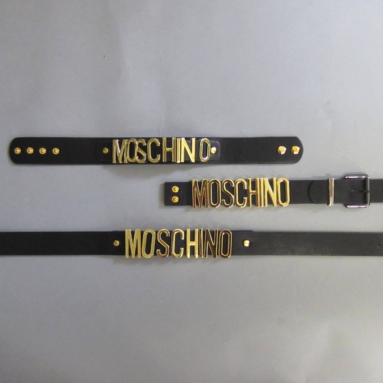 MOSCHINO Leather Logo 3 piece Belt, Choker and Harness 2