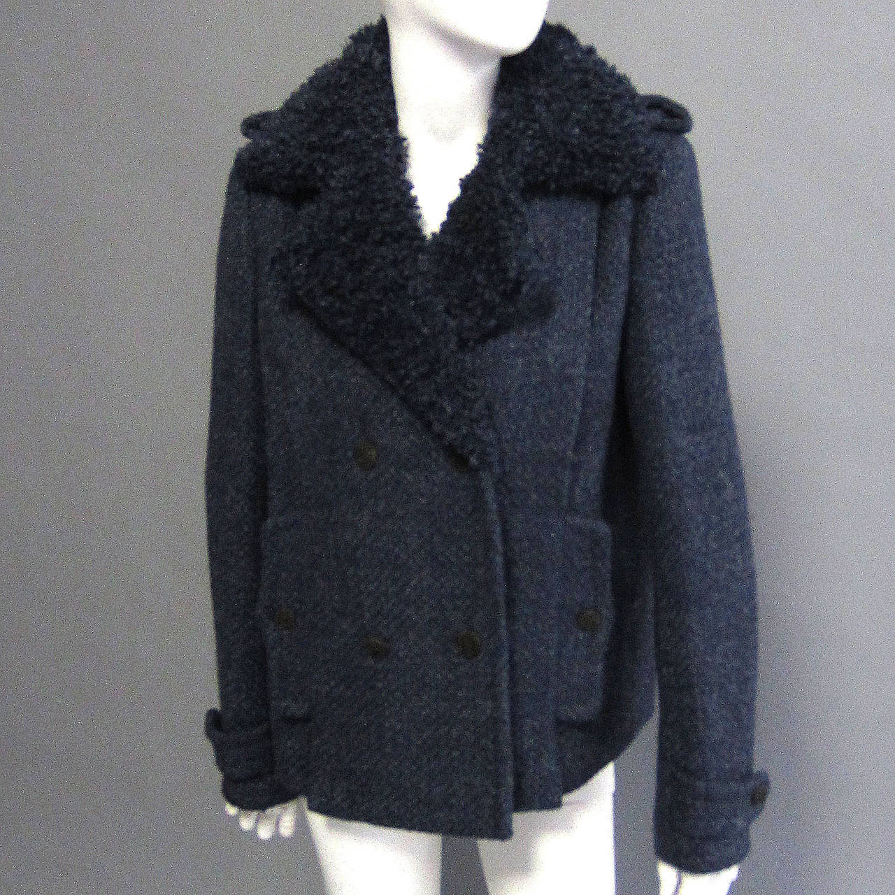 CHANEL Navy Tweed Wool Jacket 5