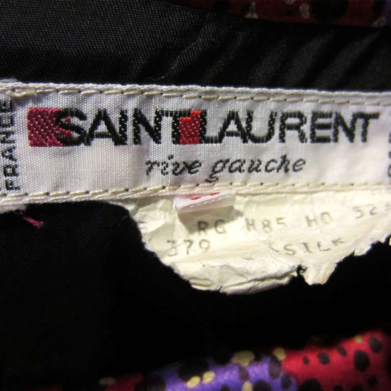 YVES SAINT LAURENT Silk Print Pant Suit 1
