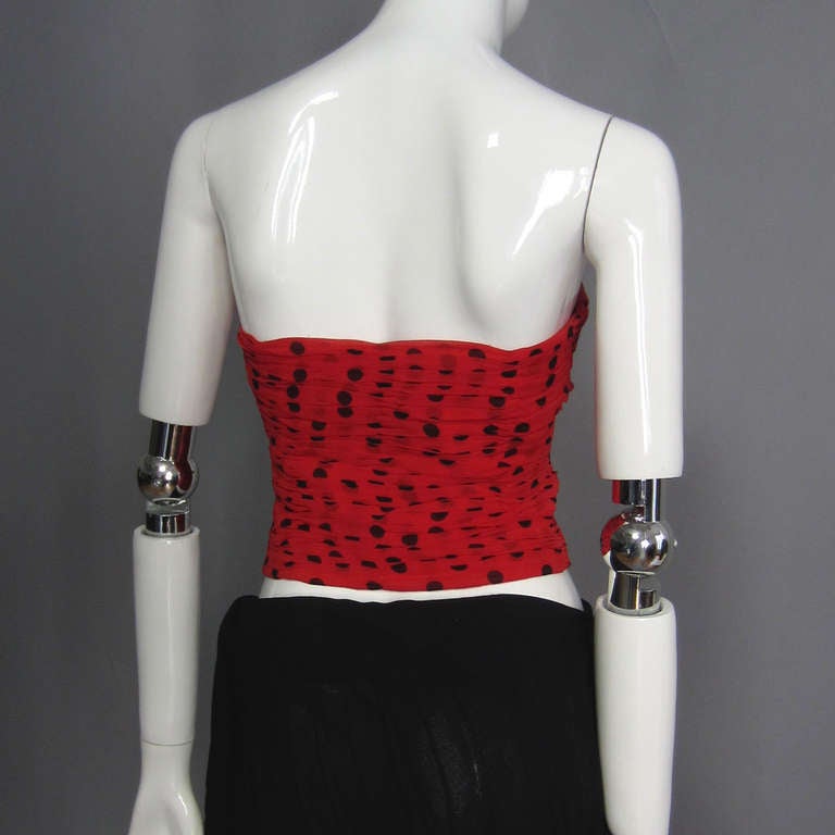 MOSCHINO Polka Dot Bustier Top In Excellent Condition In New York, NY