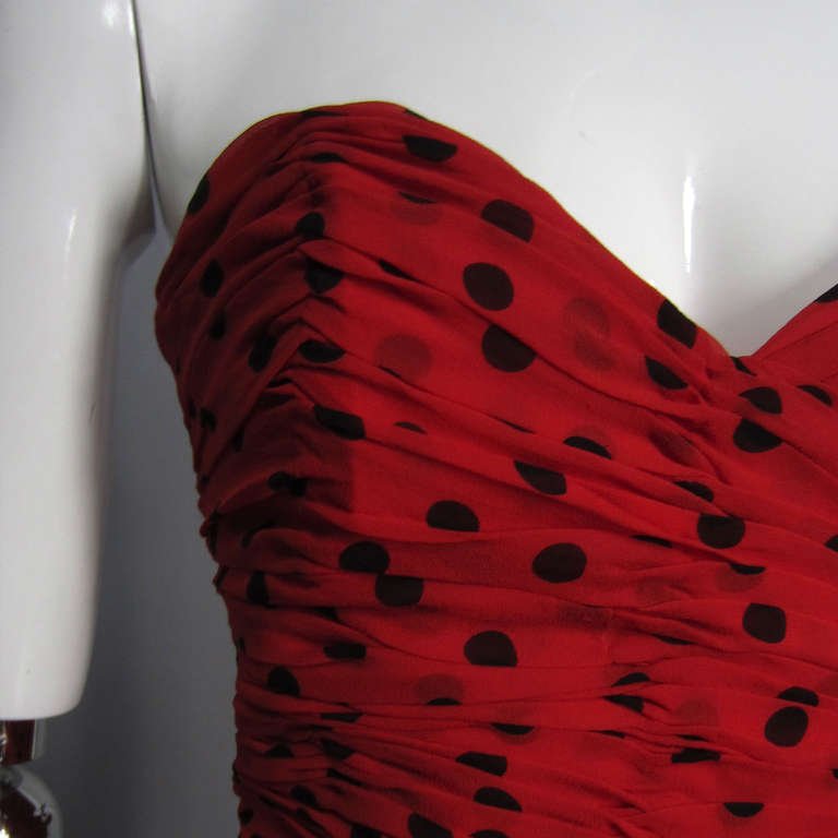 Red MOSCHINO Polka Dot Bustier Top