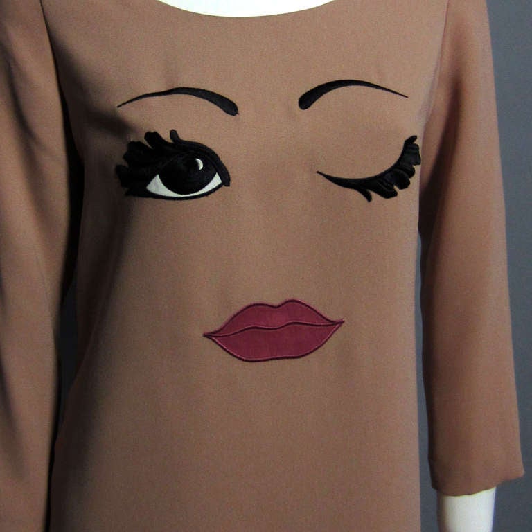 Brown MOSCHINO Wink Cocktail Dress