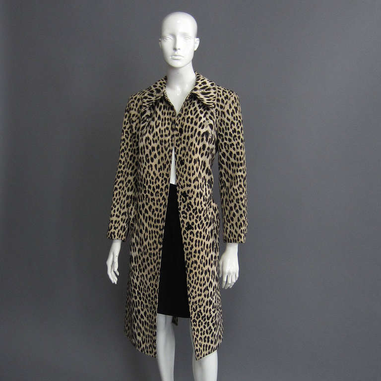 ROYAL BLIZZAND Leopard Print Trench Coat In Excellent Condition In New York, NY