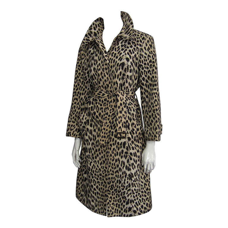 ROYAL BLIZZAND Leopard Print Trench Coat