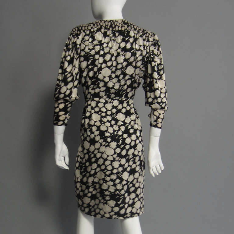 EMANUEL UNGARO Silk Painterly Print Dress For Sale 1
