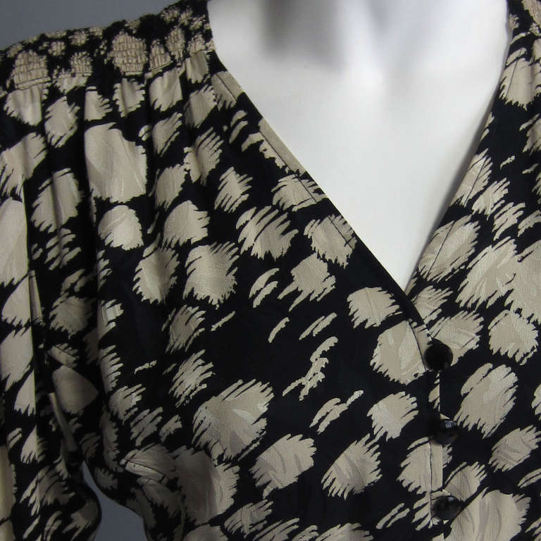 Women's EMANUEL UNGARO Silk Painterly Print Dress For Sale