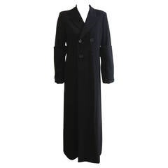 1992 COMME DES GARCONS Black Floor Length Coat with Exaggerated Cuff Detail