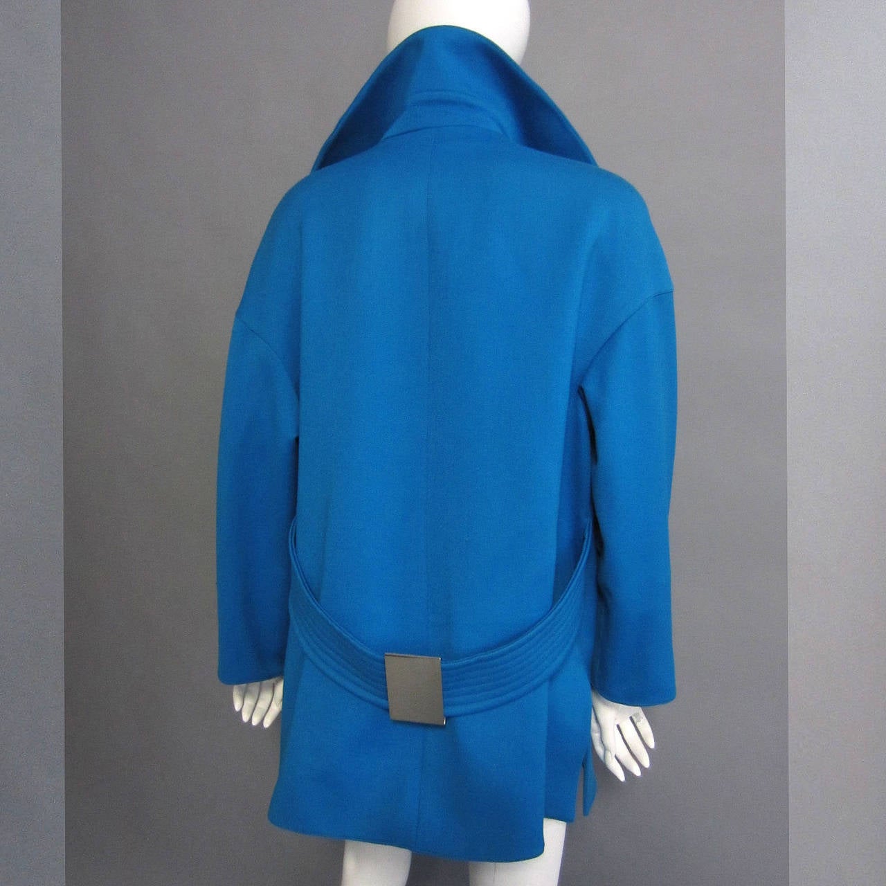 1980s CLAUDE MONTANA Teal Coat 1