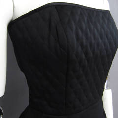 1980s VICTOR COSTA Quilted Little Black Dress