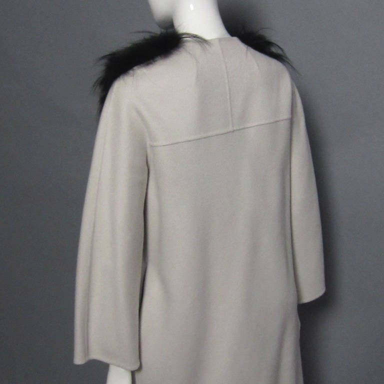 FENDI Multi Colored Fox Fur and Cashmere Coat 1