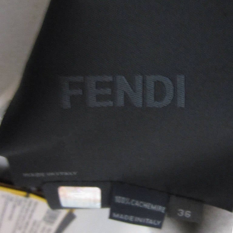 FENDI Multi Colored Fox Fur and Cashmere Coat 2