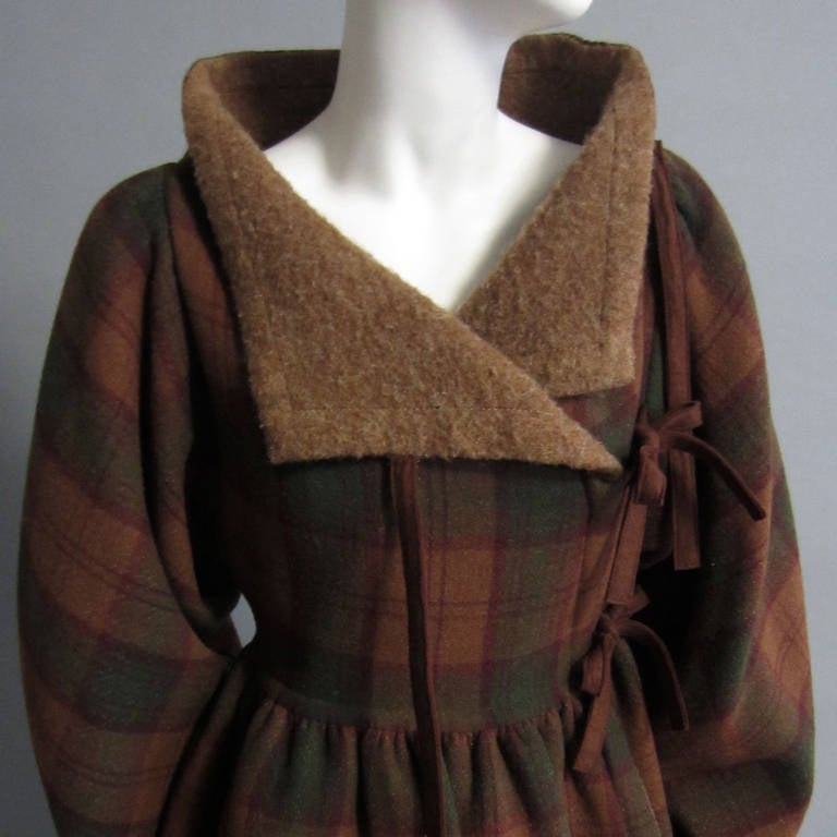LANVIN Numbered Wool Plaid Coat