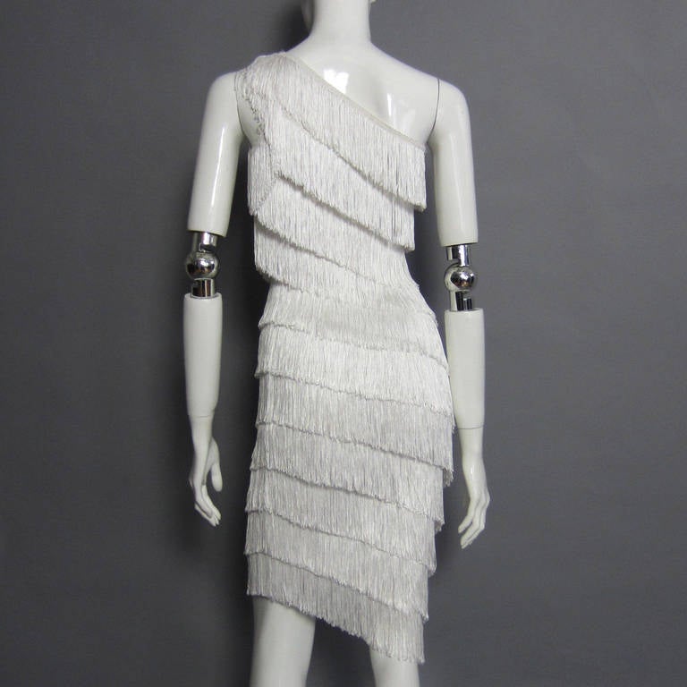 norma kamali fringe dress