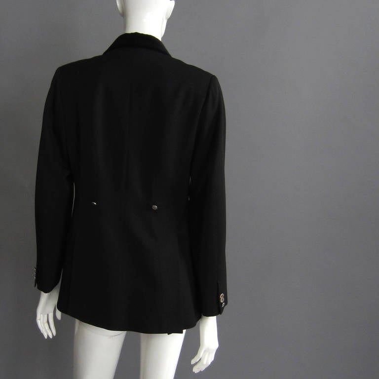 HERMES Black Wool Riding Style Jacket For Sale 3