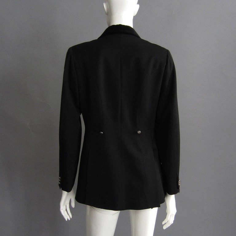 HERMES Black Wool Riding Style Jacket For Sale 1