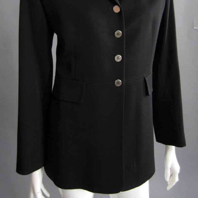 Women's HERMES Black Wool Riding Style Jacket For Sale